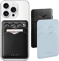 Vista 10 de VULKIT Soporte adhesivo para tarjetas Compatible con iPhone, cartera de cuero para teléfono celular, estuche para tarjetas de crédito, adhesivo