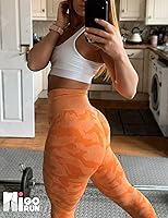 Vista 113 de HIGORUN - Leggings sin costuras para mujer, moldeadores, con diseño gráfico de sonrisas, de cintura alta, para el gimnasio, yoga o hacer ejercicio