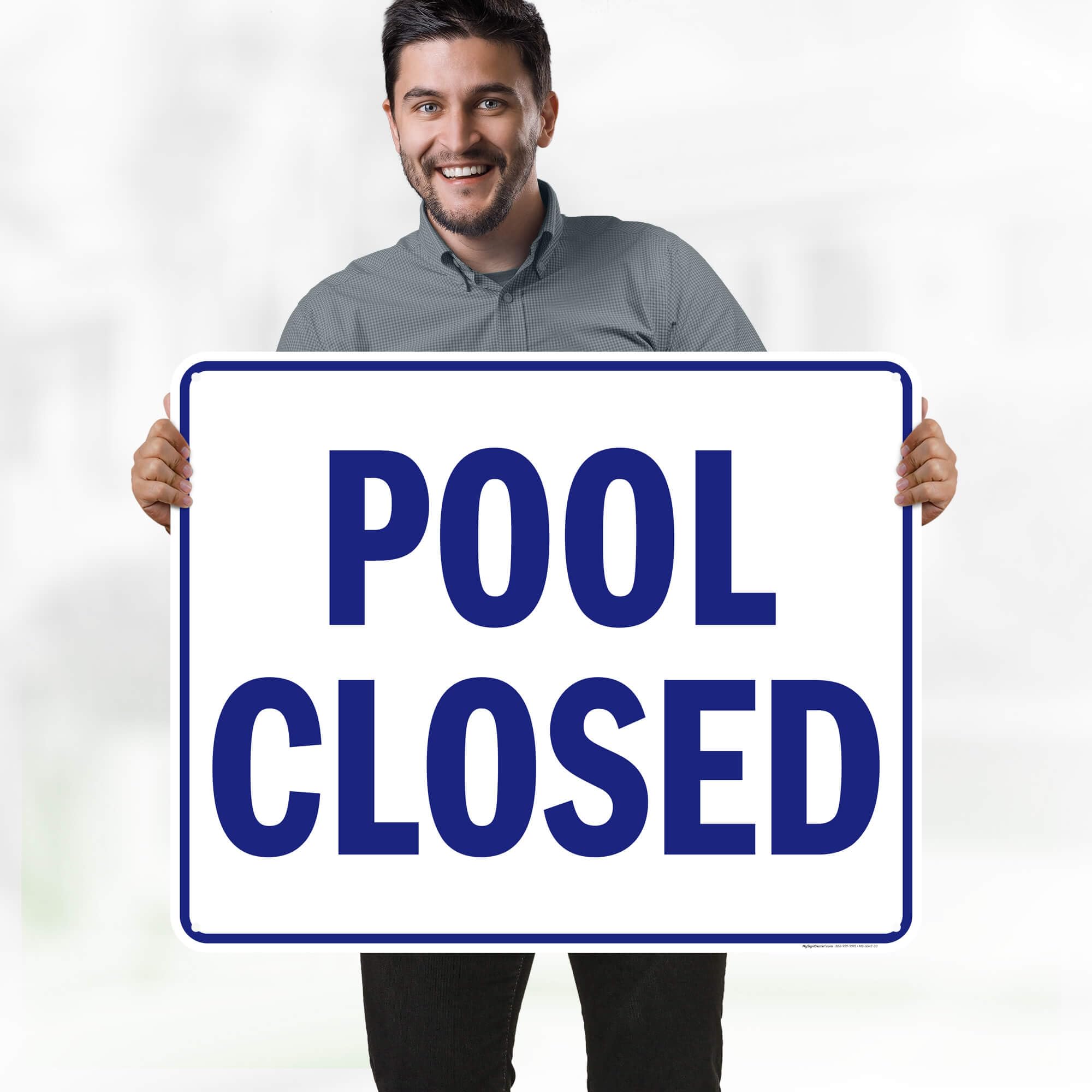 Pool Closed Sign, 24x30 Inches, 55 mil thick HDPE (high density polyethylene), Made in USA by My Sign Center