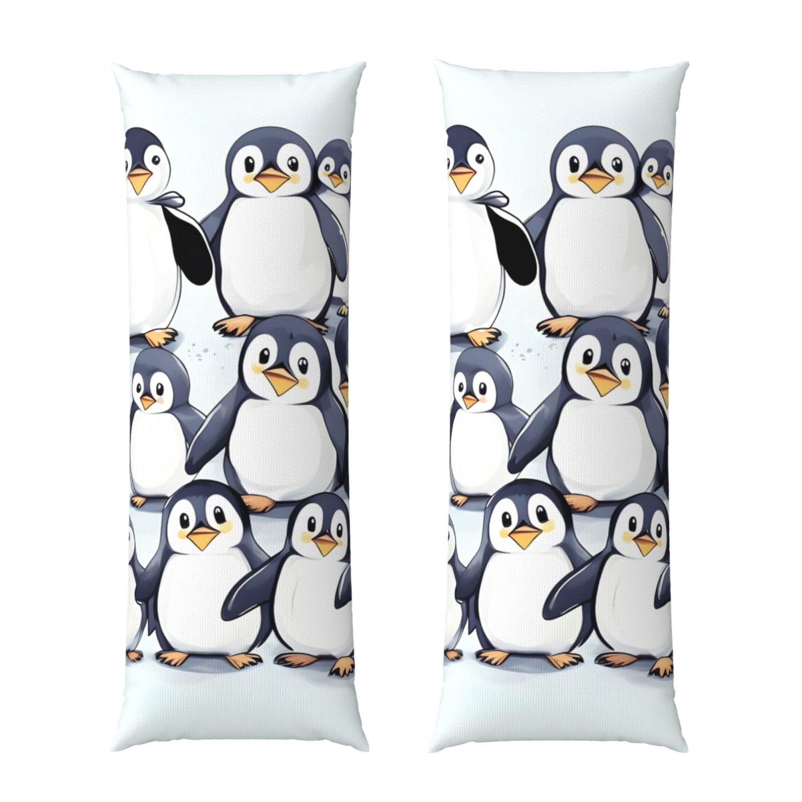 Taie d'oreiller corporelle pingouins en coton doux long traversin esthétique