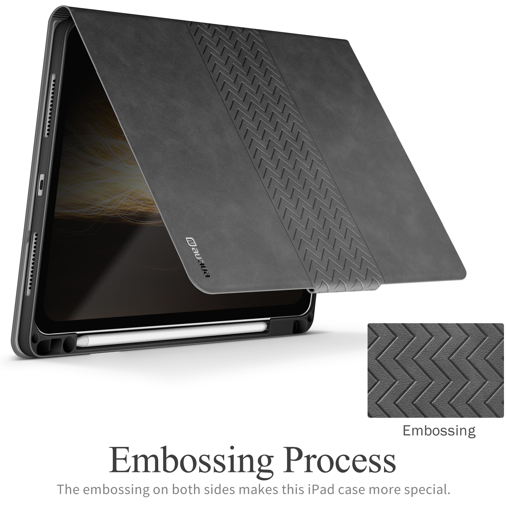AUAUA Hülle für iPad Pro 11 Zoll (M5/M4) 2025/2024, Grau