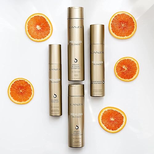Miniatura 4 de L'ANZA Kit de cabello rubio curativo, champú rubio brillante, acondicionador rubio y spray reconstructor de rescate rubio en caja de regalo, kit de
