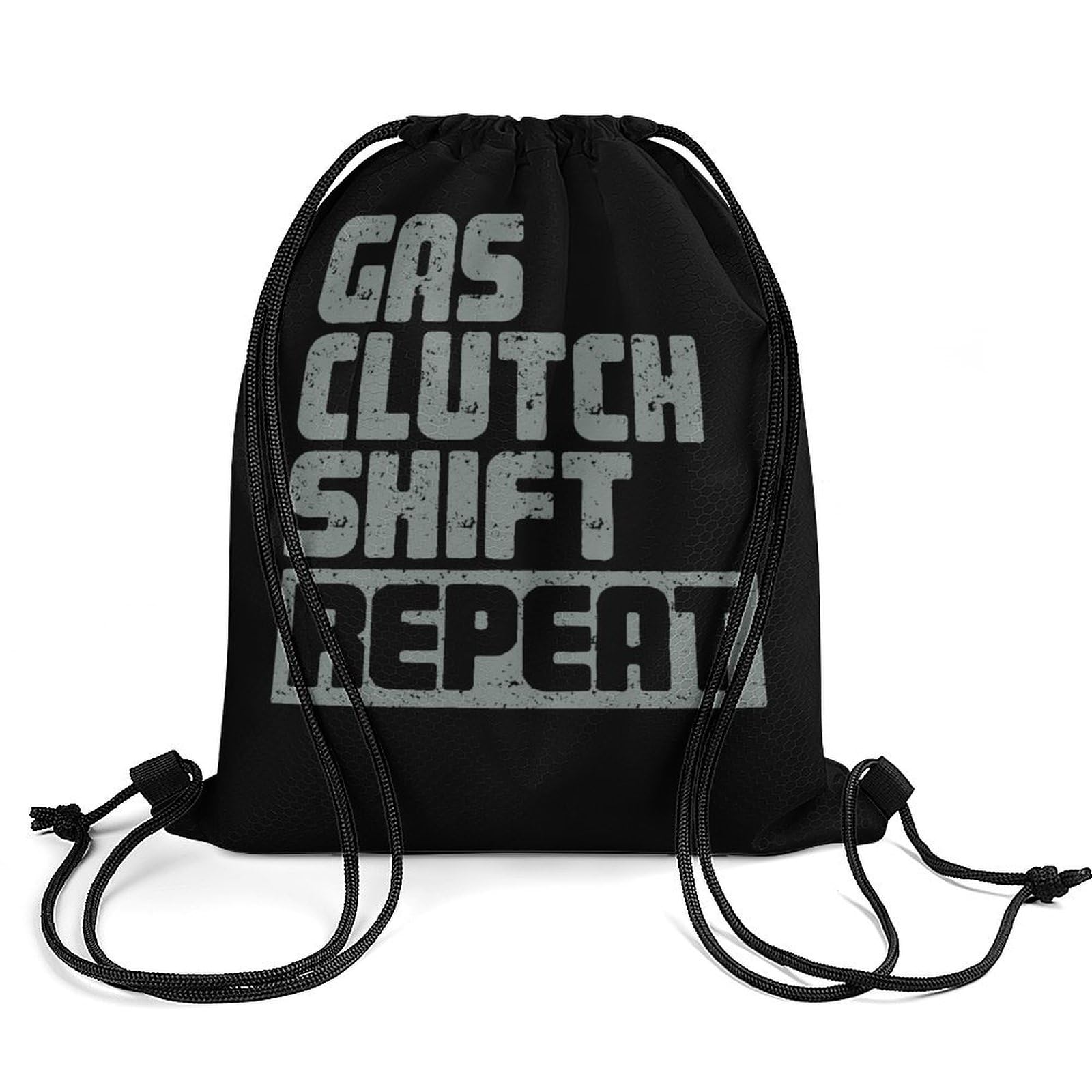 Gas Clutch Shift Repeat Drawstring Backpack Durable Sport Gym Bags Daypack for Men Women 35 * 42cm