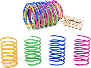 Andiker 20 PCS Cat Spring Spiral Toys, Cat Interactive Toy to Kill Time and Keep Fit Colorful Creative Toy Durable Soft Cat Activity Toy for Swatting, Biting, Hunting Kitten Toys (multi color, 20 pcs)