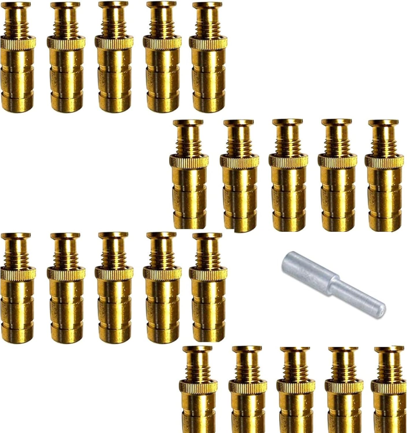 Axe Pool Cover Anchors Concrete and Pavers Deck - Universal Size Fits 3/4" Hole - Best for Pool Safety Cover Installation - Durable Brass Pool Cover Anchors and Head Screw Bolts (20 Pack)