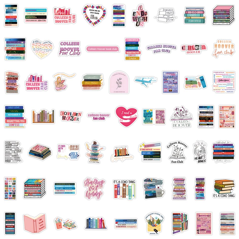 50Pcs Colleen Hoover Stickers Laptop Car Scrapbook Phone Skateboard Suitcase Luggage Bike Colleen Hoover Stickers Vinyl Waterproof Aesthetic Personalised Stickers for Teens Boys Girls Adults - Image 3