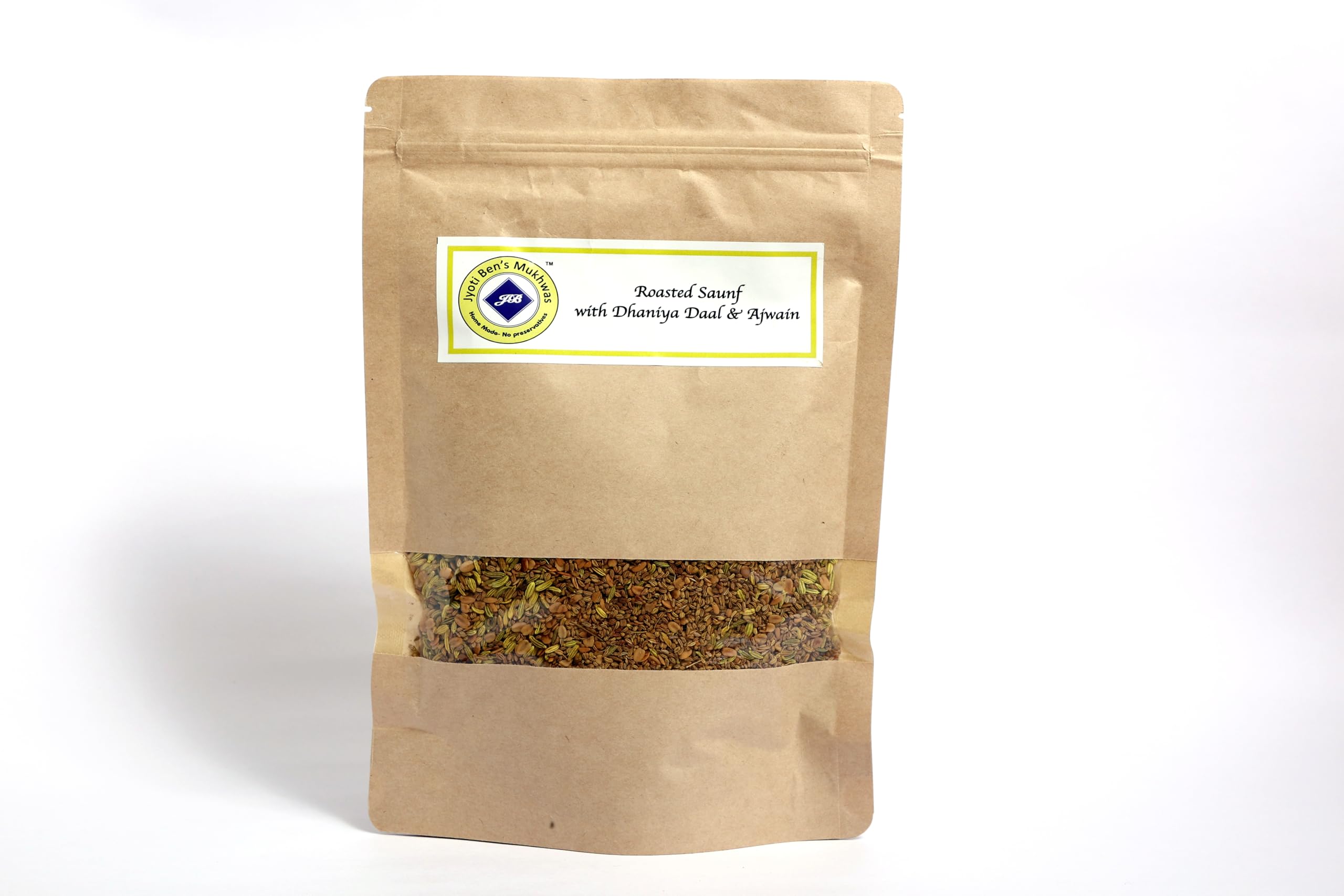 Jyoti Ben's Mukhwaas - Roasted Saunf with Dhaniya Daal, Ajwain, Till & Suwa |Premium Mukhwas|Digestive Mouth Freshener|After-Meal Snacks|100% Natural|