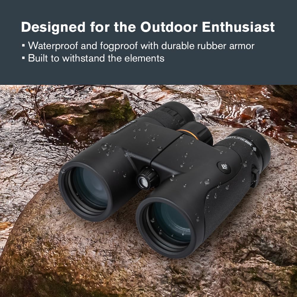 Celestron 72322 Nature DX 8x42 lornetka outdoorowa i do obserwacji ptaków, powlekana wielowarstwowo z pryzmatami BaK-4, wzmocniona guma, nieparujaca i wodoodporna