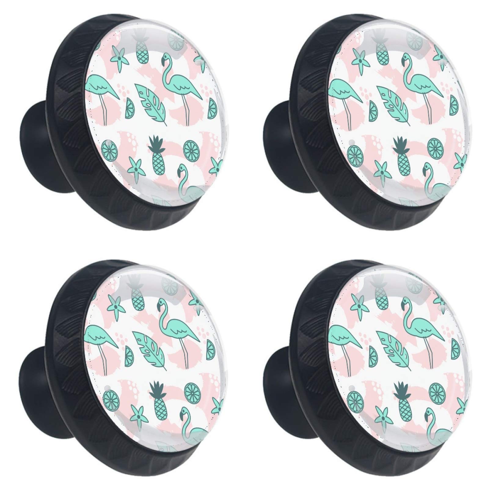 Boutons de tiroir ananas et flamant rose pour décorer la salle de bain et le bureau