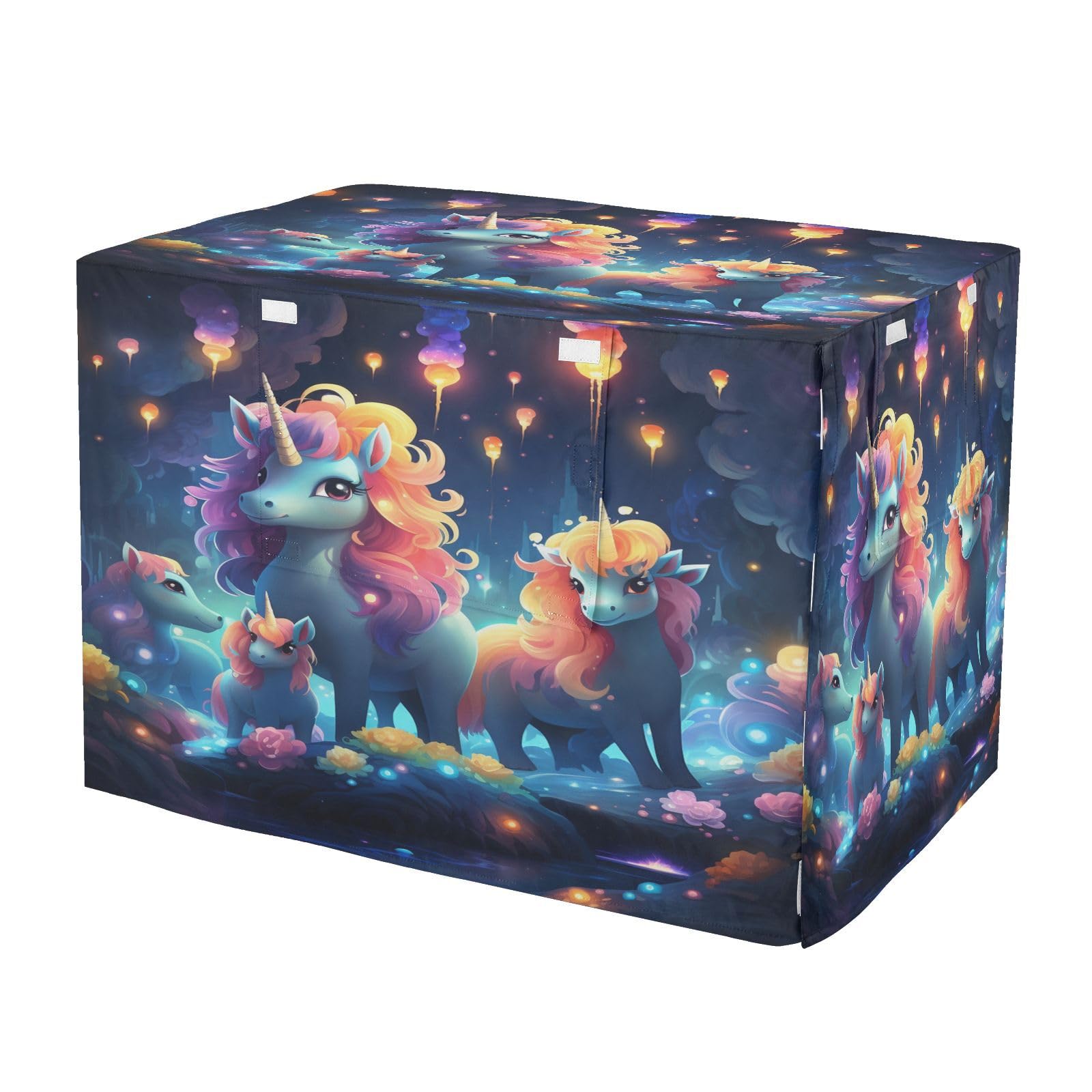 KAAVIYO Beautiful Unicorns Blue Dog Cat Crate Cover,Waterproof Pet Kennel Covers for Animals Cages Indoor Outdoor