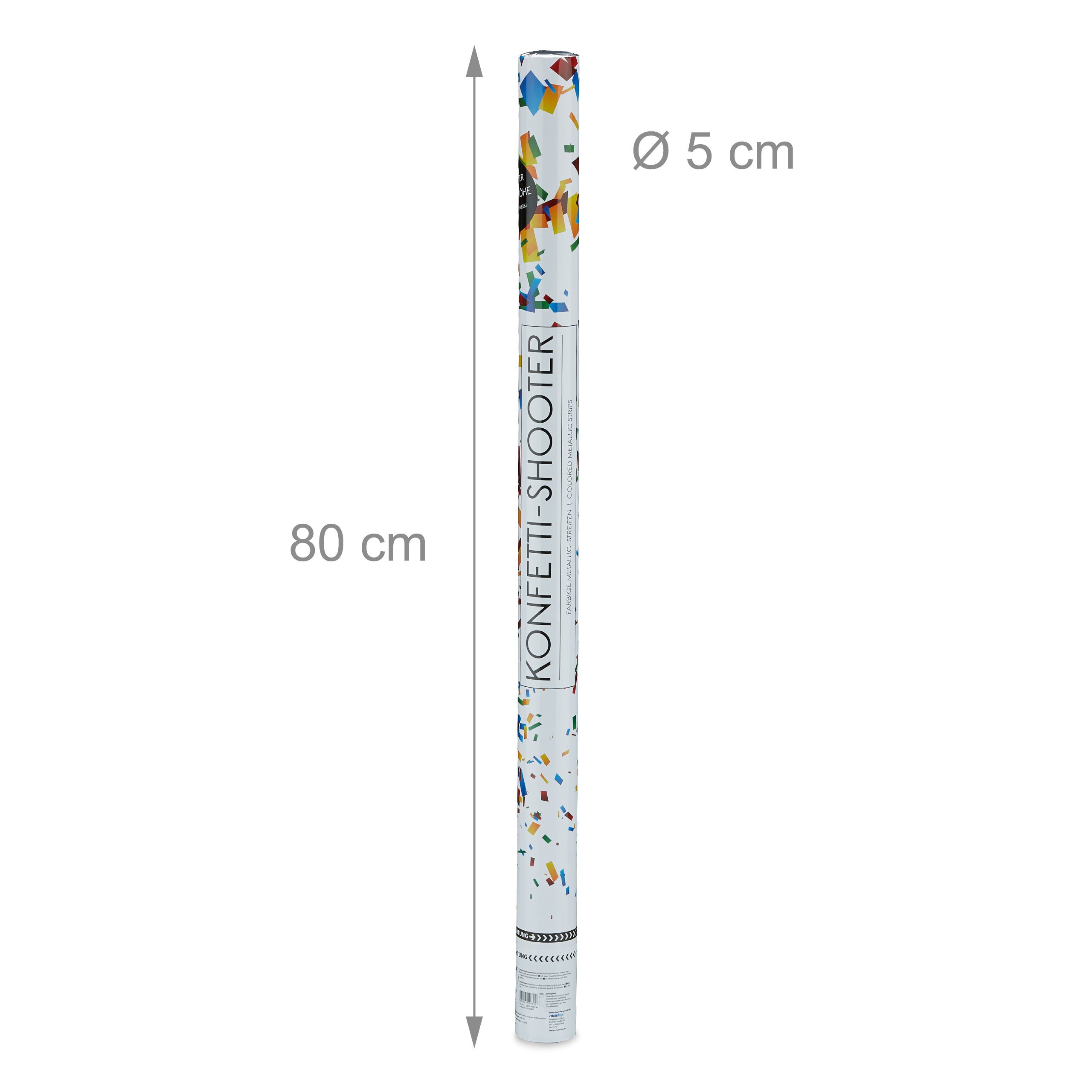 8 Konfetti Shooter 80cm, bunte Metallic Schnippsel Kanone f Hochzeit Geburtstag Party