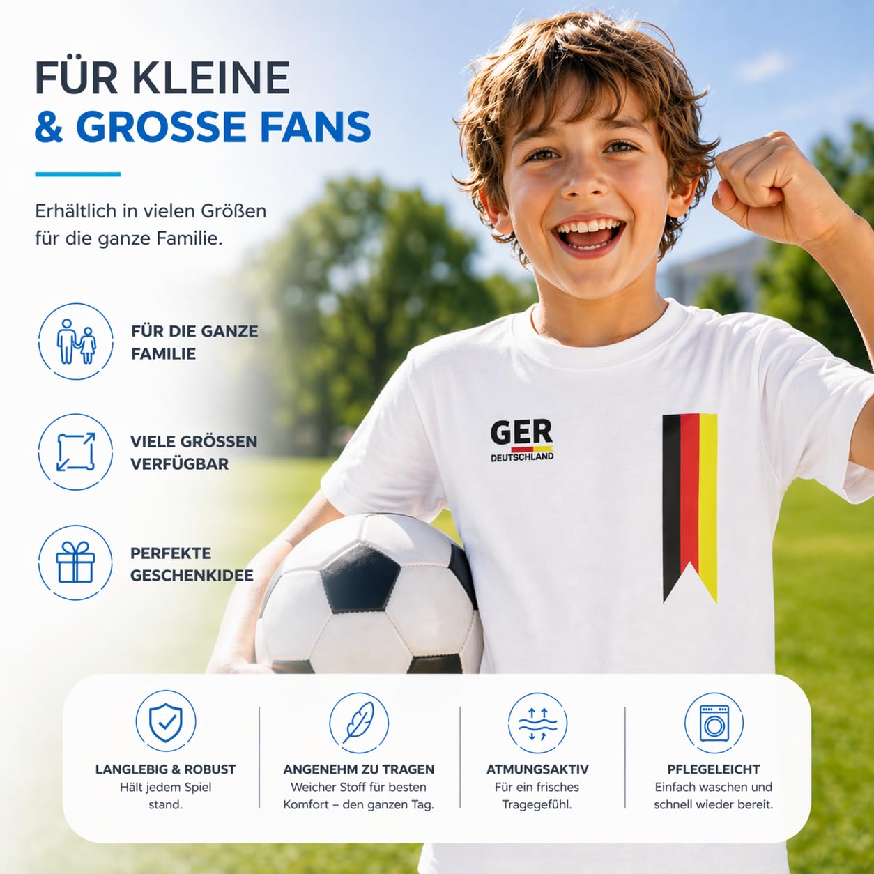 Maillot Allemagne Euro 2024 – Coupe d'Europe de football Allemagne – Unisexe & extra doux – Homme & Femme