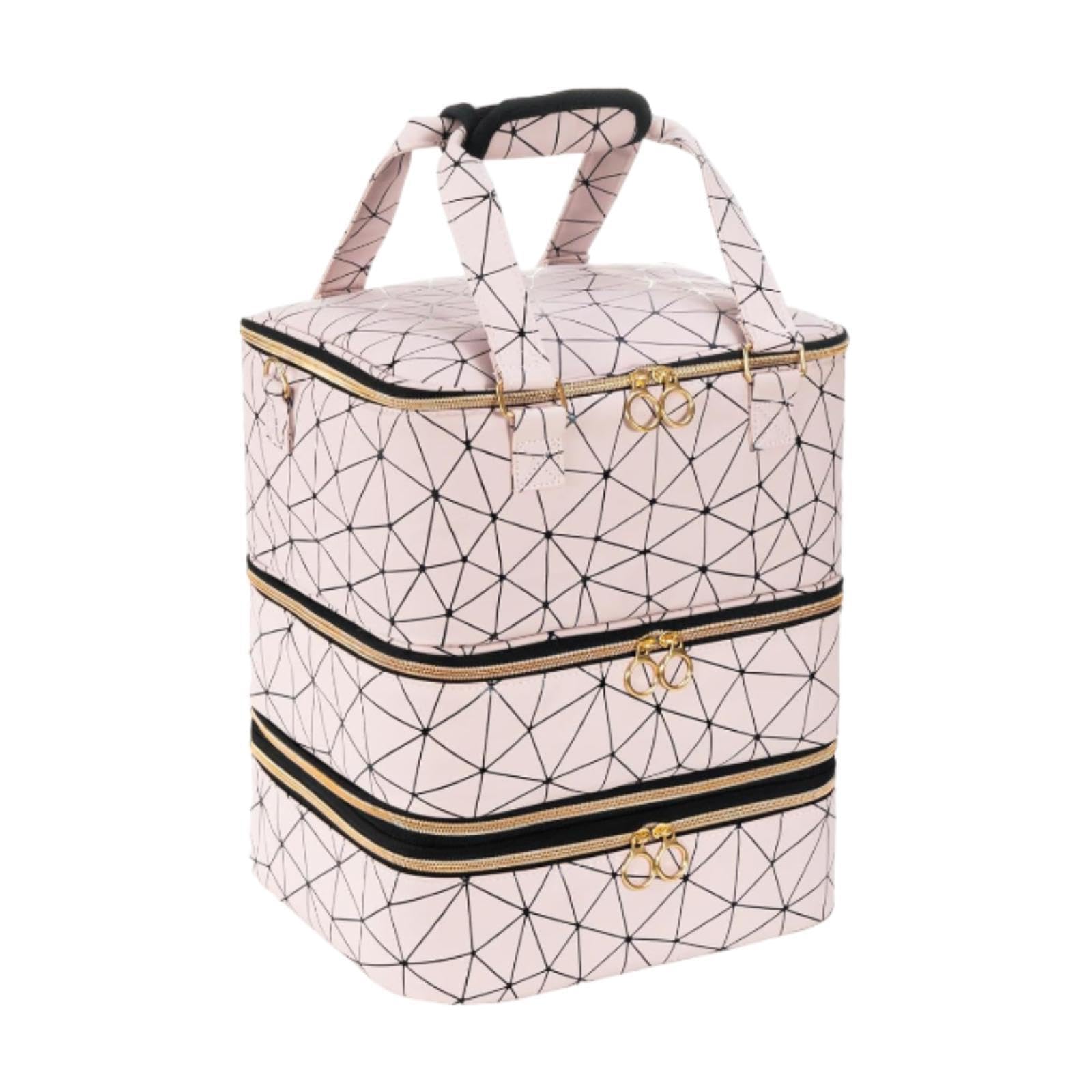 Bolsa de almacenamiento de esmalte de uñas de 3 capas con capacidad para 84 botellas. Ofrece gran capacidad para todas las herramientas y accesorios.