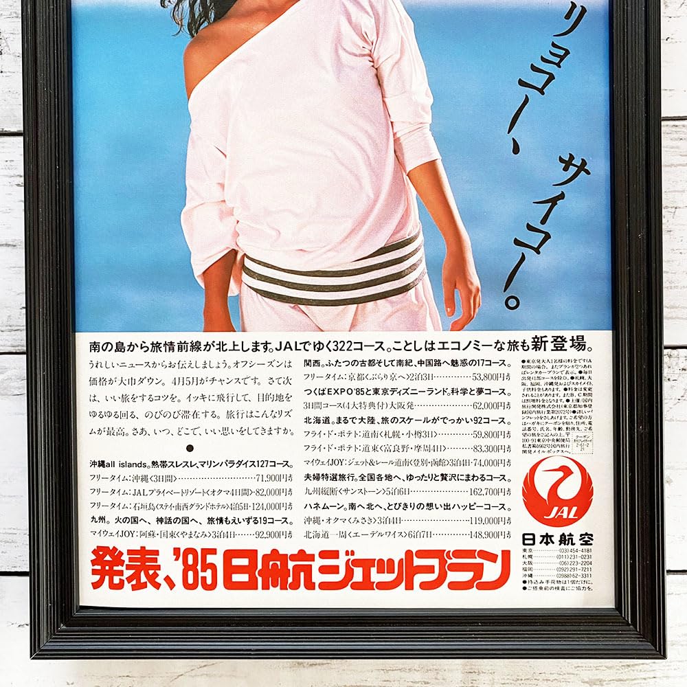 Amazon.co.jp: 額装'85 日航ジェットプラン JAL 日本航空 /80