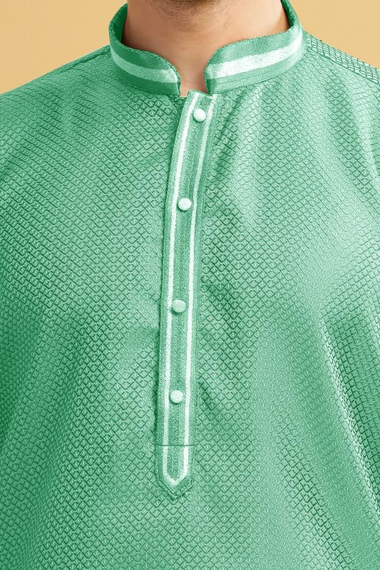 Image of BE ACTIVE Cotton Jacquard Blend Kurta for Men | Traditional and Elegant Design | Full Sleeve Kurta