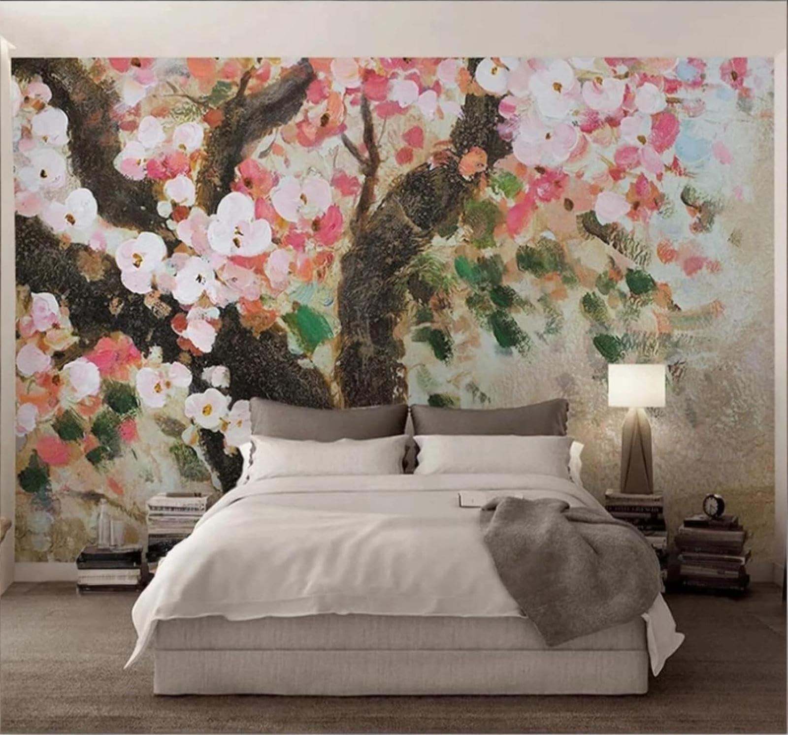 Hand Painted Watercolour Beautiful Pastoral Flowers 3D Wallpaper Easy Install Feature Office Living Room Sofa Bedroom TV Background Wall Decoration-150cm×105cm