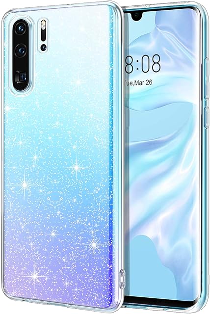 YINLAI Huawei P30 Pro Case,Huawei P30 Pro Transparent Glitter Bling Case Slim Thin Flexible TPU Soft Rubber Cover Protective Anti-Slip Phone Cover Case for Huawei P30 Pro,Crystal Clear