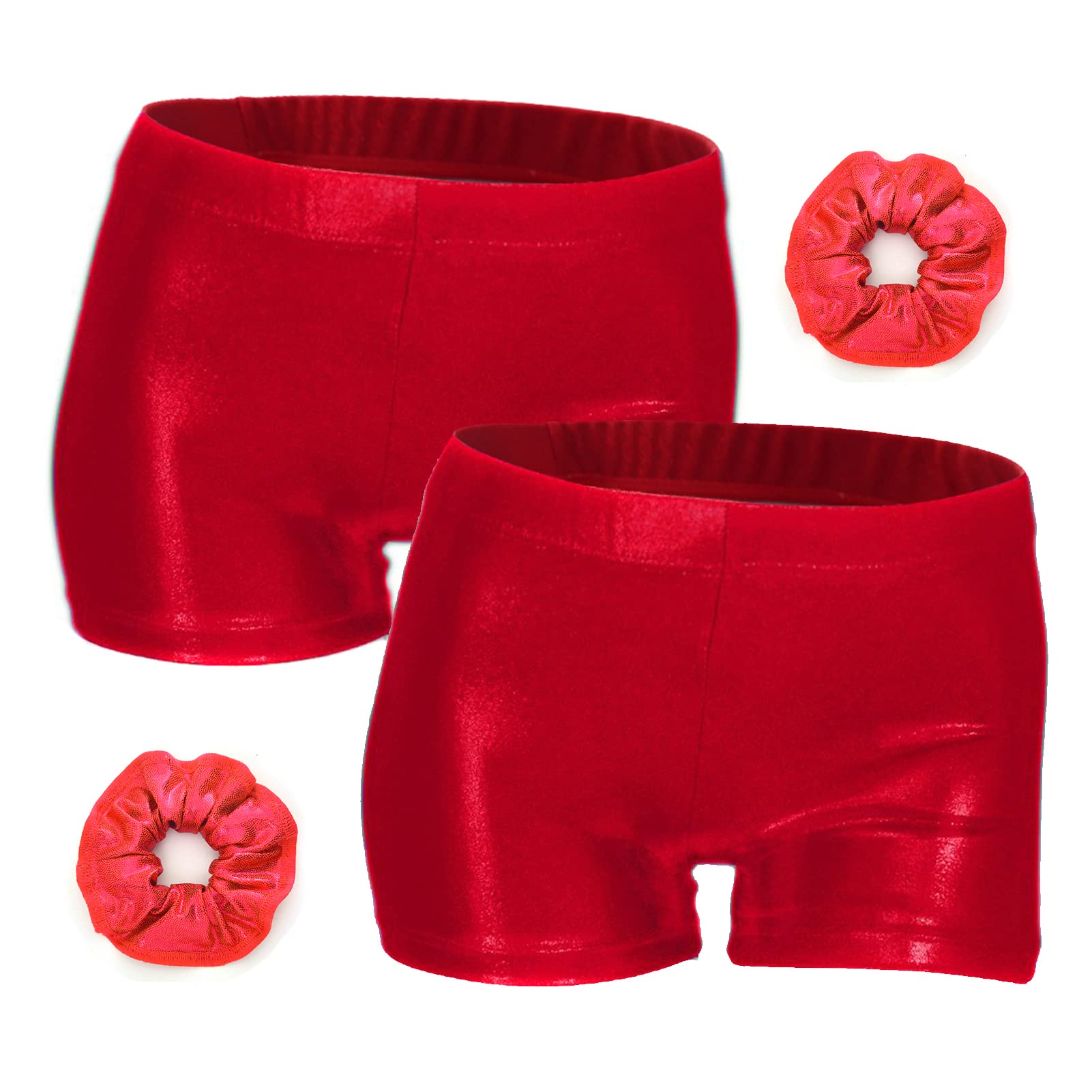 Aosva2 PCS Little Big Girls' Sparkle Dance Tumbling Athletic Gymnastics Shorts for Girls 2-14Years