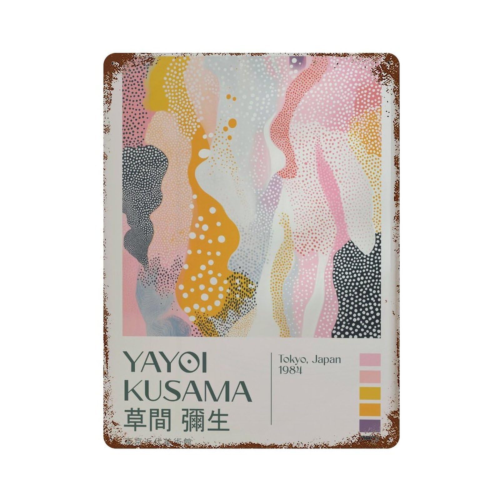 xiaoxiaoshen Yayoi Kusama Modern Livingroom. Exhibition Maximalist Japandi2 Wall Decor Art Metal Tin Poster Modern Home Decor Art Home Bar Shop Decorations Vintage Sign 40x30cm