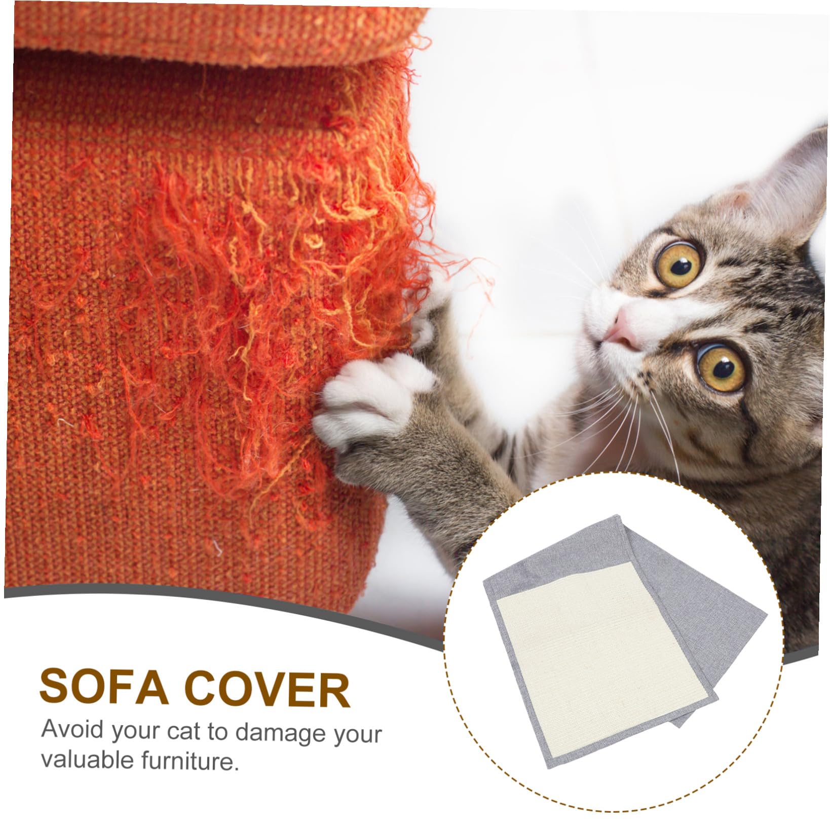 SOIMISS Protector contra Arañazos Funda para Reposabrazos Antiarañazos para Sofá Garra de Sisal Adecuado para Gatos en Oficina o Tienda