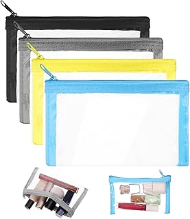4 bolsas de maquillaje transparentes con crem...