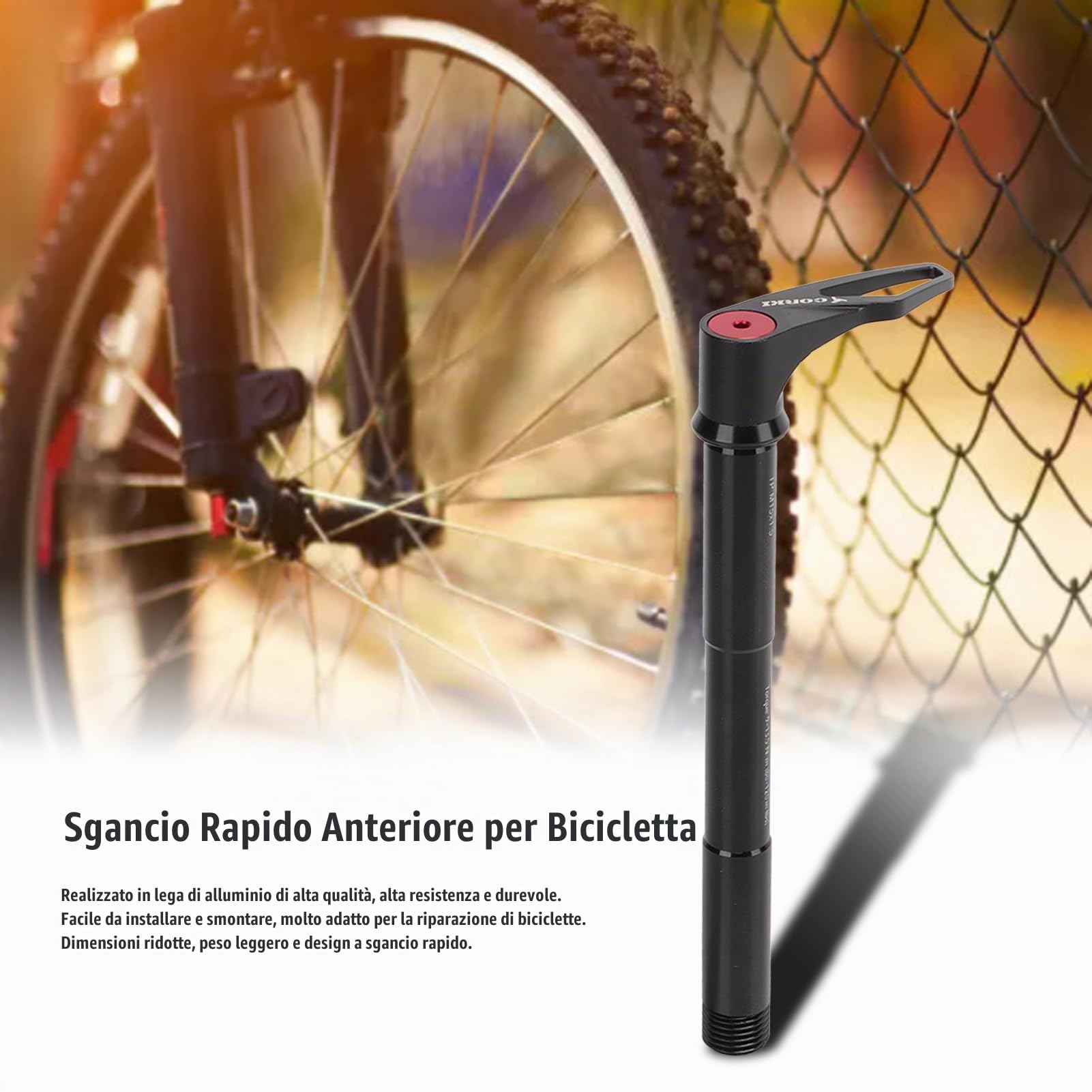 Spiedino Anteriore per Bicicletta, Perno Passante Leggero per Bici a Sgancio Rapido per ROCKSHOX (Lunghezza: 158 mm)