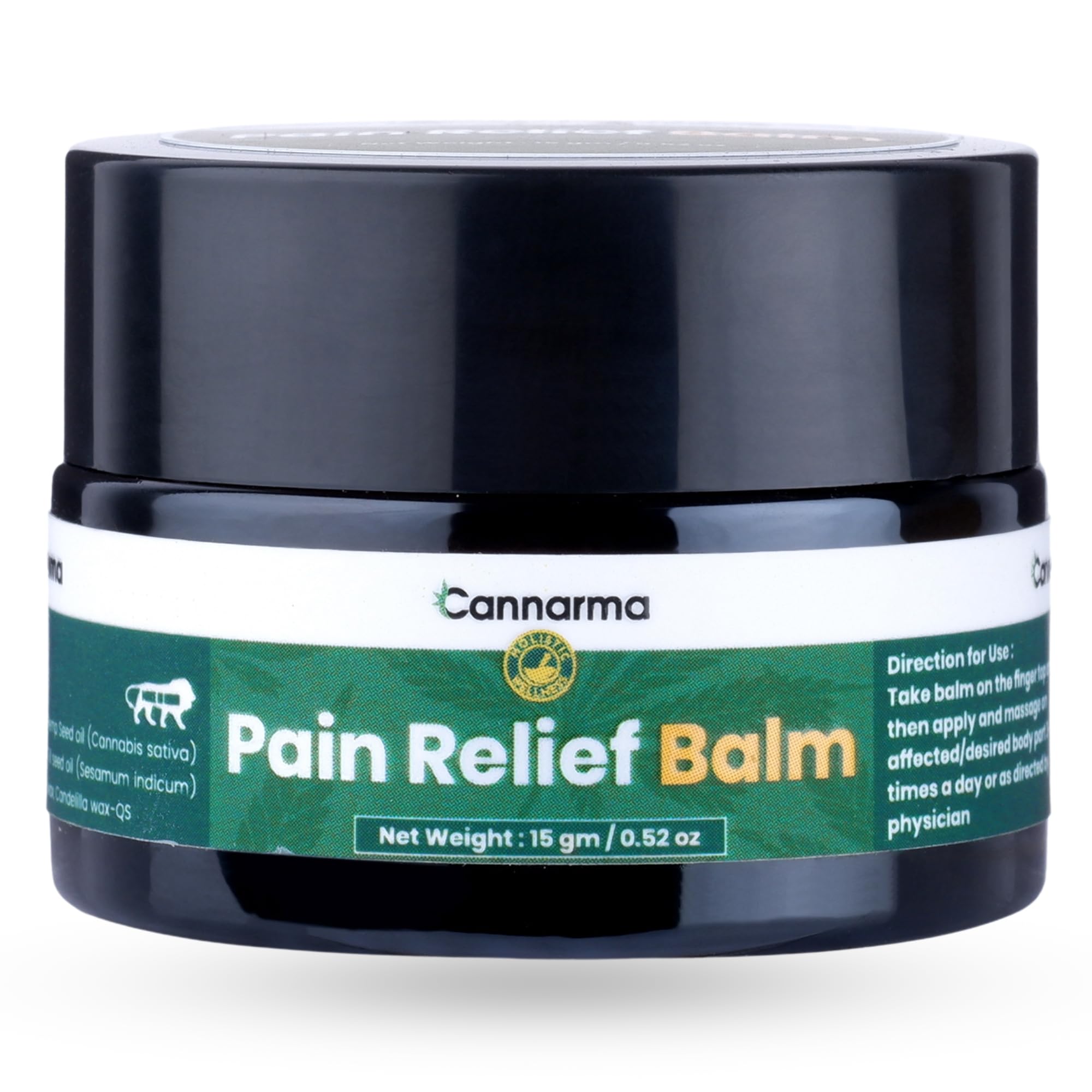 Hemp Pain Relief Balm - 15 g | Ayurvedic Pain Relief Balm | Suitable for Arthritis Pain, Knee Pain, Back Pain, Neck Pain, Shoulder Pain, Headache, and Suitable for Sports & gym related injuries