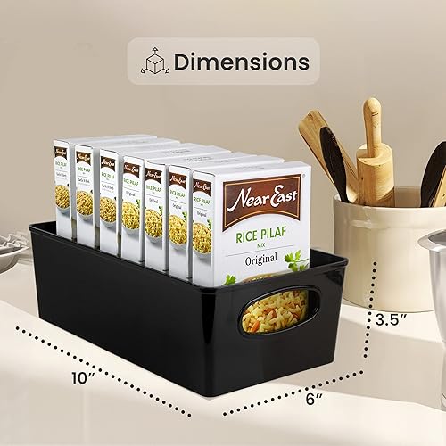 Miniatura 4 de ELTOW Contenedores de aperitivos para organización y almacenamiento de despensa con separadores extraíbles, contenedores organizadores de plástico