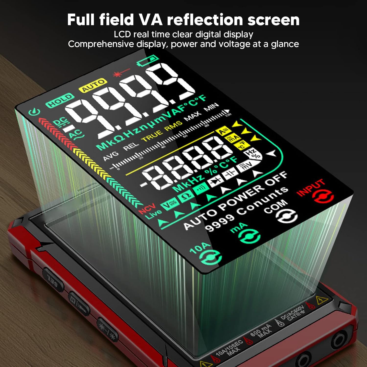 Digital Multimeter Kit Smart Touch Large Screen Rechargeable Digital Tester Fully Automatic Non Burning Ohm Amp Volt Meter