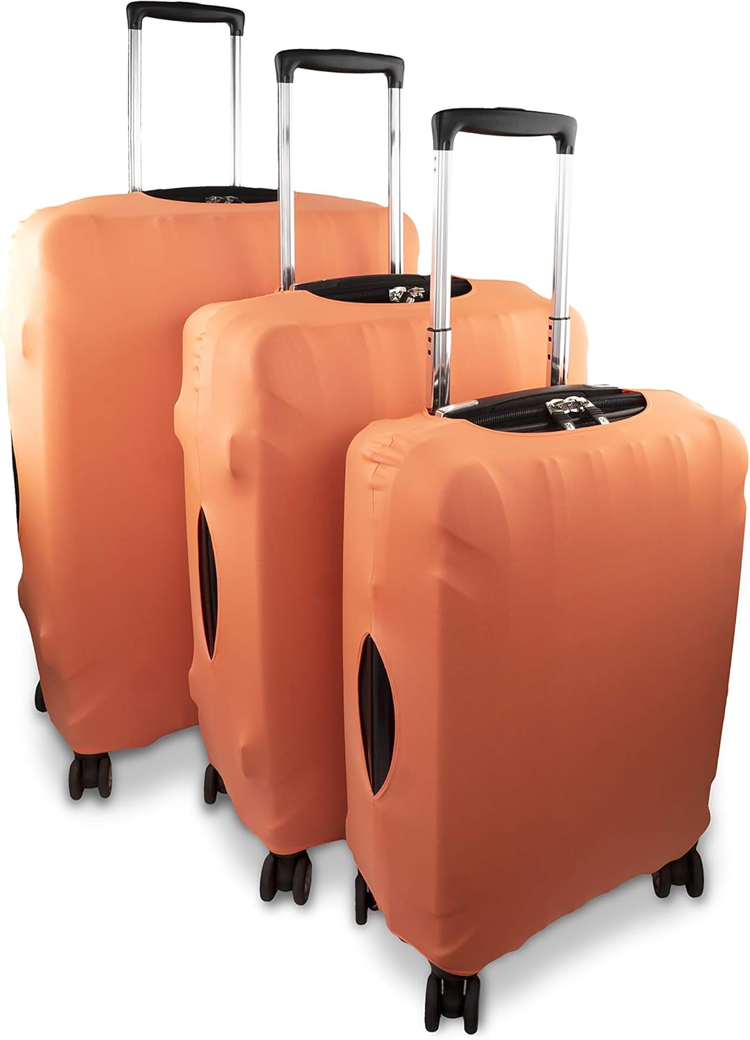 review By Aline Travel Suitcase Cover With Lycra Spring & Velcro, Medium, Orange