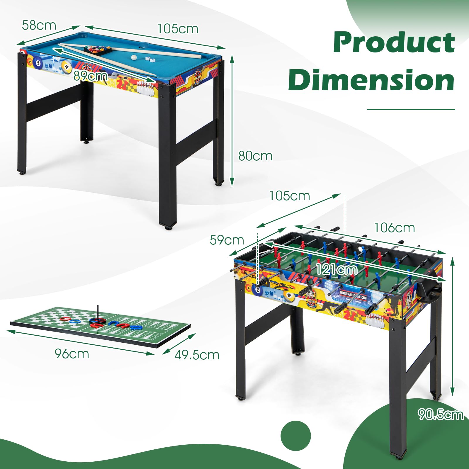 HOMASIS 12 in 1 Tavolo da Gioco, Tavolo Multifunzione con Accessori, Calcio Balilla, Hockey, Ping Pong, Biliardino Professionale per Casa, Bar, Ufficio per Adulti e Bambini dai 6 Anni in su