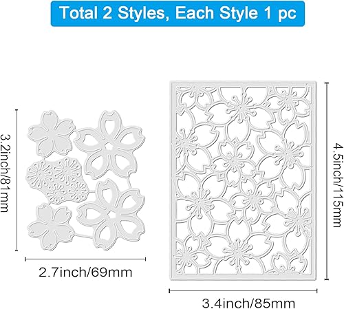 Miniatura 6 de GLOBLELAND Troqueles de corte de flores, marco de flores, plantilla de acero al carbono, plantilla de troquelado de acero al carbono, troqueles de