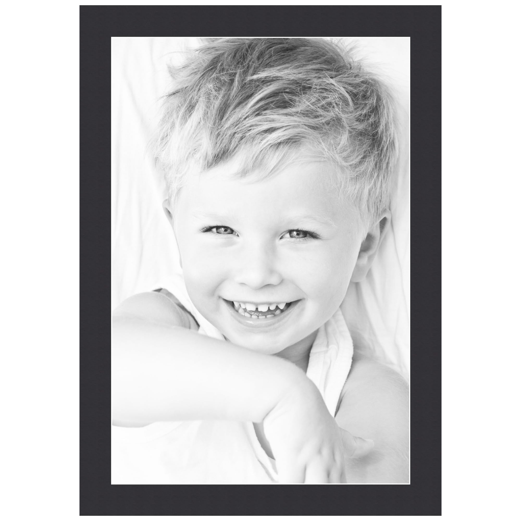 16x24 Smooth Black/Black Custom Mat for Picture Frame with 12x20 Opening Size (Mat Only, Frame NOT Included) - 1 Pack