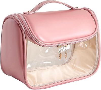Toiletry Bag - Waterproof Makeup Cosmetic Bag Travel Organizer | Cute, Compact, and Durable | 4 Color Options Pink