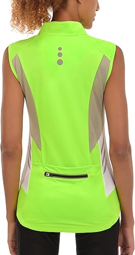 Miniatura 3 de Little Donkey Andy Chalecos de ciclismo transpirables con media cremallera para mujer, camisetas sin mangas reflectantes para golf, 4 bolsillos