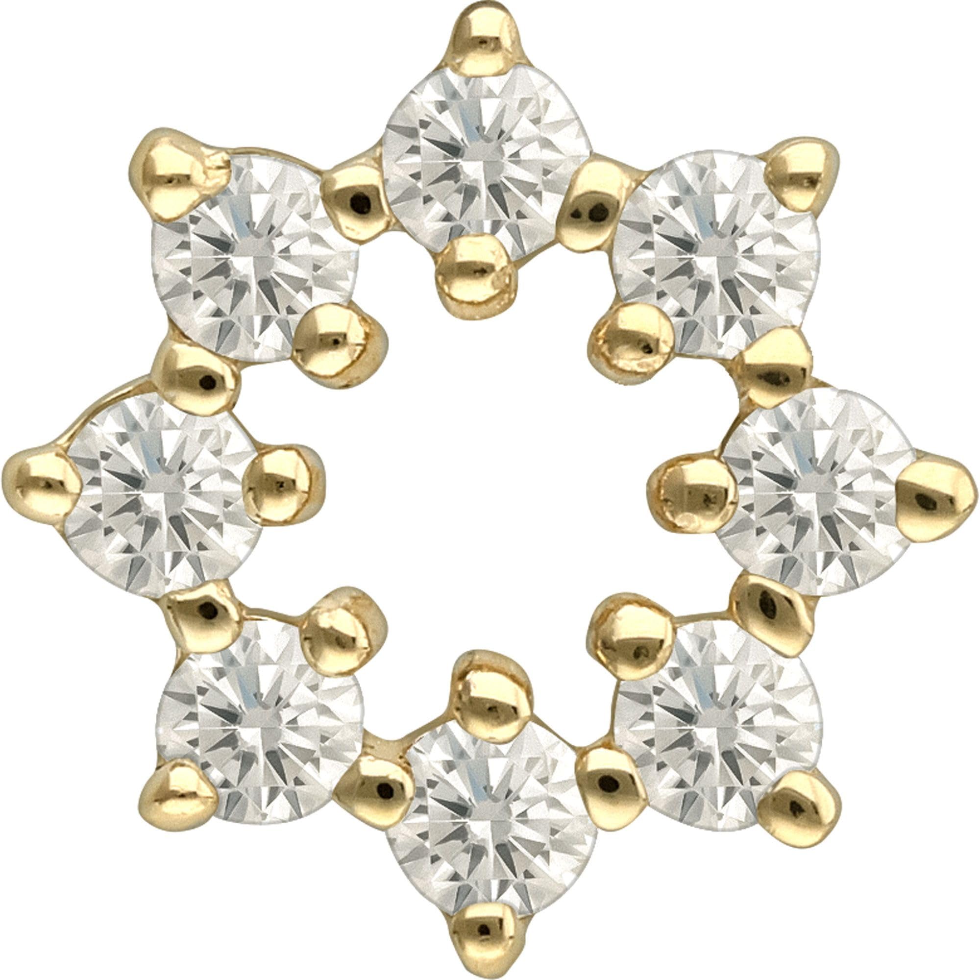 PIERCINGLINE 14 Gold Anhänger für Clicker MOISSANIT-KREIS 585er Gold - Goldfarben