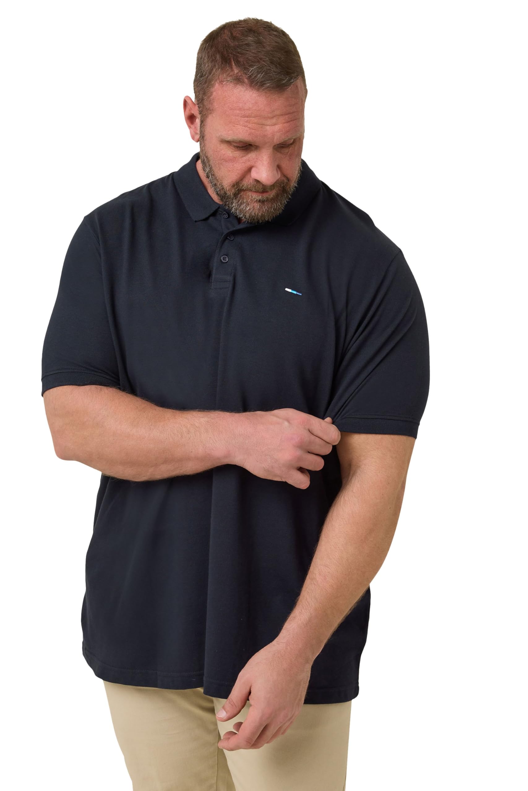 BadRhino Big & Tall Blue Core Polo Shirt - Men's - Plus Size Curve