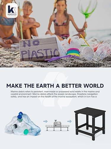 Miniatura 6 de KINGYES Mesa auxiliar doble, mesa auxiliar Adirondack, color verde manzana