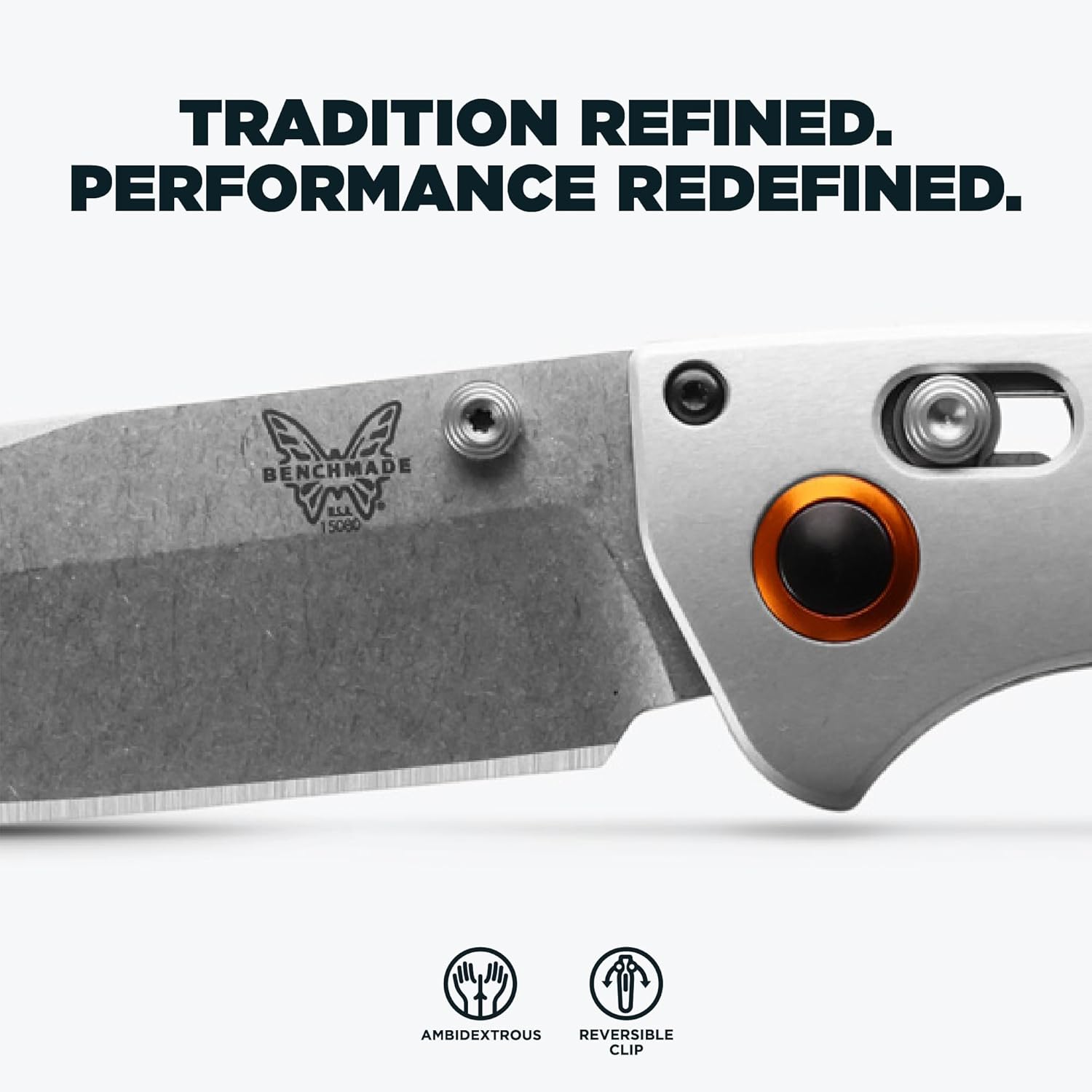 Benchmade - Crooked River 15080 EDC Knife with Gray Aluminum & Wood Handle (15080-2)