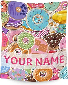 Girls Blanket - 60"x80" Cute Donut Throw Blanket Gifts for Kids & Adults - Personalized Colorful Soft Fuzzy Doughnut Blanket for Bed, Couch & Living Room