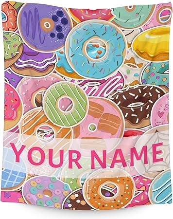 Girls Blanket - 60"x80" Cute Donut Throw Blanket Gifts for Kids & Adults - Personalized Colorful Soft Fuzzy Doughnut Blanket for Bed, Couch & Living Room