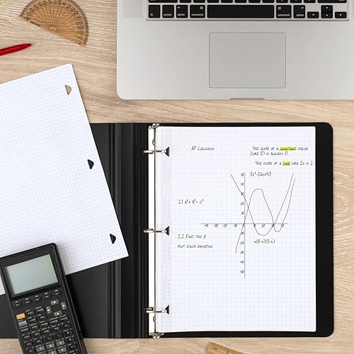 Miniatura 8 de Five Star Papel de hojas sueltas, paquete de 6, 3 agujeros perforados, papel de relleno reforzado, papel rayado gráfico, 11 x 8-12 pulgadas, 100