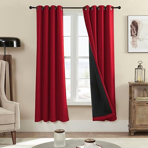 Cortinas 100 % opacas, sombra completa 72 pulgadas de largo para sala de estar, cortinas con aislamiento térmico para dormitorio ( 2 paneles de 52 x