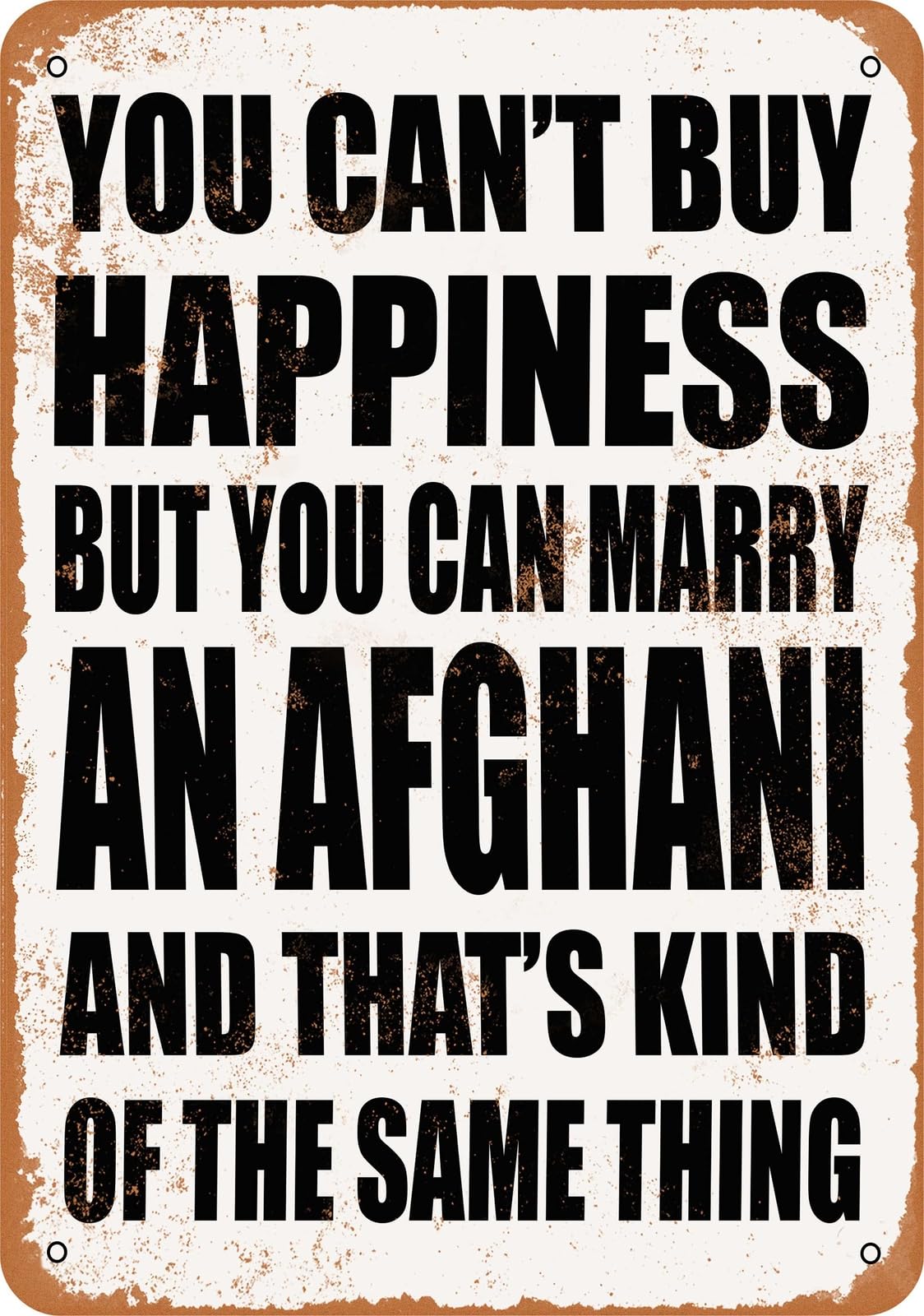 Metal Sign - Marry an AFGHANI - Vintage Look home decor
