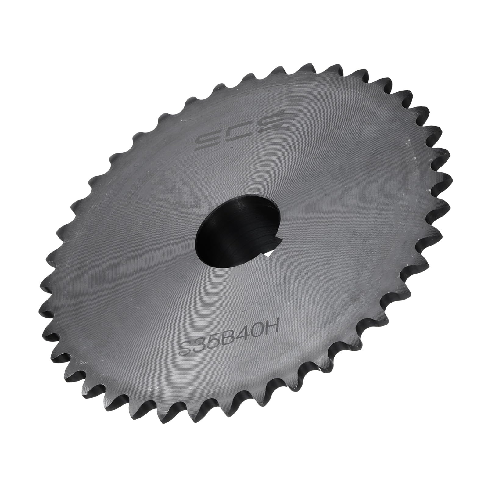uxcell Pignone a rullo per catena tipo B #35, foro da 1", 40 denti, pignone catena a filo singolo, acciaio al carbonio, scanalatura con viti di fissaggio