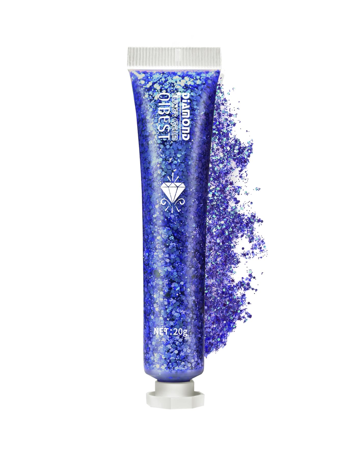 NebulaGlam Gel de Purpurina Corporal, Purpurina Cara, Purpurina Maquillaje Duradera Brillo Purpurina Líquida para rostro, cuerpo, cabello para Halloween Festival Masquerade Cumpleaños (Azul)