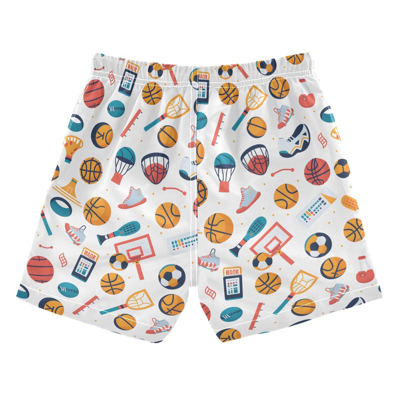 ALAZA Sport Soccer Basketball Ball Boys Quick Dry Beach Board Shorts Kids Swim Trunks Bathing Suit Swimsuit 5T Multicolor