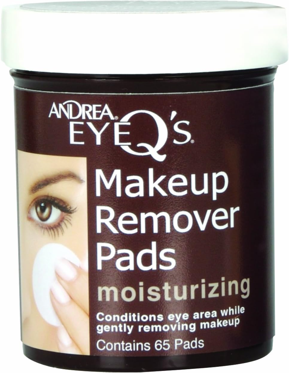 Andrea Eye Q's Moisturizing Eye Makeup Remover Pads, 65Count (Pack of