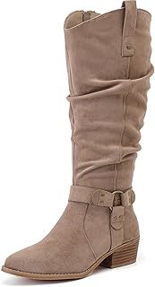 Women's Extra Wide Calf Knee High Boots, Wide Width Slouchy Knee-High Bo...