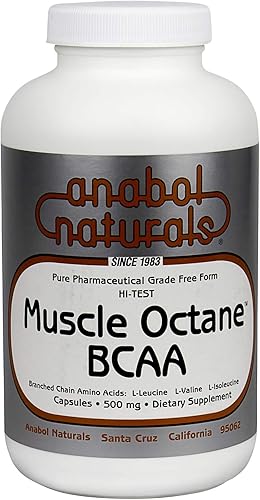 Aminoácidos BCAAs de octanaje muscular 500 cápsulas Suplemento de entrenamiento de forma libre con L-leucina L-valina y L-isoleucina para